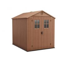 Keter Darwin 6x4 Casetta da Giardino, Effetto Legno, Marrone, 190x122x221H cm
