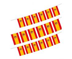 Bandiera della Spagna 40 pezzi Bandiera Spagna Ghirlanda Spagna 11,4 m Bandiere nazionali bandiera europea 14 x 21 cm per giardino bar decorazioni