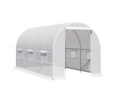 Outsunny Serra da Giardino a Tunnel 4x2x2m con Struttura in Acciaio e Telo in Polietilene