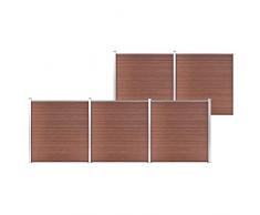 Lechnical Recinzione Recinzione da Giardino Recinzione Giardino Staccionata per Giardino Recinzioni Giardino Esterno Recinzione da Giardino in WPC 872x186 cm Marrone
