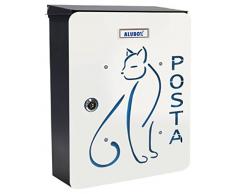 Alubox Micio Cassetta Postale Mia con Sportello, Multicolore