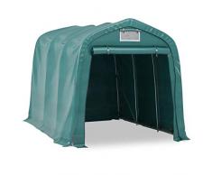 vidaXL Tenda Garage Capanno Tendone Gazebo Padiglione Telone Tendostruttura Tenda Esterno Giardino Ricovero Ripostiglio in PVC Verde