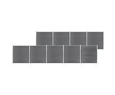 vidaXL Pannello Recinzione per Esterni con Pali Robusto Elegante Barriera da Giardino Recinto Intimità Sicurezza in WPC 1564x186 cm Grigio