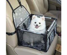 GENORTH Animale Vettore Borsa per Cani Pieghevole Borse Trasportino Borsa per Animali Domestici (Grigio con Le Stampe della Zampa)