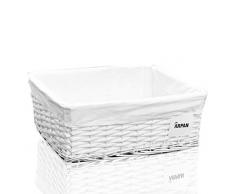 ARPAN, Grande Cesto Regalo in Vimini con Fodera in Tessuto Bianco
