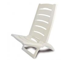 Sedia a sdraio bassa in plastica colorata pieghevole per solarium, giardino o spiaggia