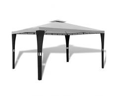 mewmewcat Gazebo in Tessuto Bianco Crema 4 x 3 x 2,6 m