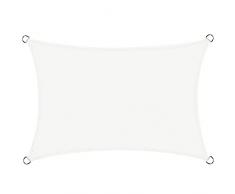 Cool Area Tenda a Vela Rettangolare 3x4m Impermeabile,Vela ombreggiante parasole Protezione Raggi UV per Giardino Esterno terrazza,Crema
