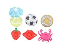 VALICLUD 6Pcs Supporto di Tazza di Acqua I Gonfiabili Giocattoli Bagno Supporto di Tazza della Piscina Sottobicchieri della Tazza della Piscina Faggio Favore di Partito Piscina Bevande
