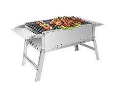 SunJas BBQ Carbone Griglia Pratica Portatile e Pieghevole Campeggio Mini Fornello Barbecue Picnic Camping