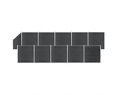 Susany Pannelli Recinto 10 Quadrati 1 Inclinato Recinto da Giardino Steccato in WPC 1830x186cm Recinzione Mudulare a Parete Grigi