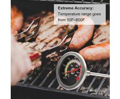 FHJZXDGHNXFGH-IT Calibro di Temperatura del termometro della griglia del Fumatore del Barbecue del Barbecue di Acciaio Inossidabile 5MS