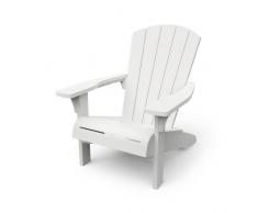 Keter Allibert by Troy Adirondack Chair Sedia da Giardino in plastica Bianca Resistente alle intemperie, Design Classico Americano, per Giardino, terrazza e Balcone, 93 x 81 x 96,5 cm