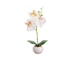 Topxingch - Orchidea artificiale a forma di farfalla, in vaso, per giardino, matrimoni, feste, colore: bianco