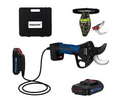 SWANSOFT 8605 forbici potatura elettriche professionali da 40mm con cavo di prolunga, 8 ore di autonomia, forbice potatura a batteria per potatura vigneto e olivo