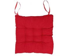 L.TSN Cuscino per Sedia Cuscino per Sedile in Vimini Cuscino per Seduta Imbottito in Morbido Velluto a Coste per Esterni Cuscini per sedie da Cucina Cuscino per Patio Tinta Unita, 40X40 cm, Rosso,
