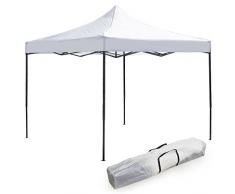 GAZEBO RICHIUDIBILE 3X3 Mt IN PVC PADIGLIONE AUTOMATICO IN TESSUTO A FISARMONICA COLORE BIANCO CON SACCA DA TRASPORTO