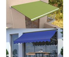 Andoer Tendalino da giardino per patio, tenda da sole, tenda da sole, 10 x 5 m, con bordo ondulato, tenda a baldacchino resistente ai raggi UV per piante da giardino e tettuccio per auto e picnic,