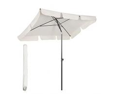 Sekey® 200x125cm Parasole Ombrellone Balcone Esterno da Giardino Protezione UV 50+ Crema Rettangolo