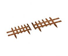 Outsunny Staccionata in Legno di Pino da 12 Pezzi, Steccato per Aiuole, Giardino e Orto, Altezza 34cm, Marrone