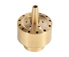 Ugello per fontana -1/4/1/2/3/4Colonna in ottone per laghetto da giardino Ugello per fontana Spruzzatore per acqua Testa di spruzzo Dorato(sei)