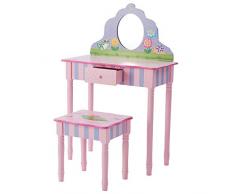 Fantasy Fields - Gioca Magic Garden Vanity Tavolo e Sgabello Set con Il Real Specchio | Bambini Mobili in Legno TD-13245A