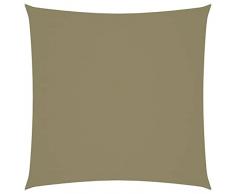 Tidyard Tenda Parasole Vela Parasole in Tela Oxford, Quadrato 7x7 m, Vela Ombreggiante/Tende da Sole per Esterno, Protezione Raggi UV, Tende a Vela per Terrazzo Balcone Giardino Piscina, Beige