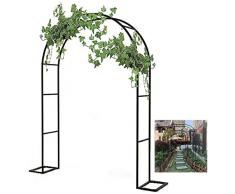 Honent Arco di Supporto per Arco da Giardino in Metallo Nero, Archi di Rose, Pergola Tubolare Resistente per Impieghi Gravosi, Struttura per Arrampicata in Ferro Battuto, Arco Decorativo,3.5 * 2.2m