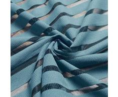 Wifehelper Blue Stripes Finestra Semitrasparente Cortina per Camera da Letto Balcone Tenda per Finestra (100 * 270CM)