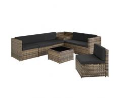 TecTake 800931 Salottino in rattan Verona, Pratico box contenitore, Bella estetica ad intreccio (Naturale)