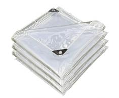 Telo trasparente con occhielli, avvolto su 4 lati, telo in plastica PVC da 0,30 mm for patio, gazebo, terrazza, antivento, uso esterno, 450 g/m², dimensioni: 13 x 20 piedi (Size : 3x5m/9.84x16.4ft)