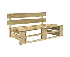 vidaXL Legno FSC Verde Panca da Giardino con Pallet Rustica Panchina Esterni