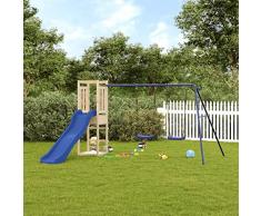 Festnight Giochi da Giardino, Altalena da Giardino per Bambini, Scivolo per Bambini, in Legno Massello di Pino
