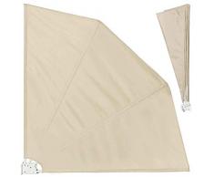 Bakaji Telo Ventaglio Frangivista Frangivento Ombreggiante Divisorio Separè Instllazione muro Ringhiera Balcone Struttura Pieghevole in Metallo Copertura in Tessuto Oxford anti UV 140 x 140 cm (Beige)