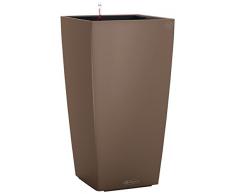 Lechuza Cubico Color 22 Set Completo Vaso in Resina per Piante, colore Noce Moscata