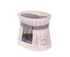 e-wicker24 - Cestino in Vimini per Gatto, Cesto, Beige, 50 x 40 x 45 cm