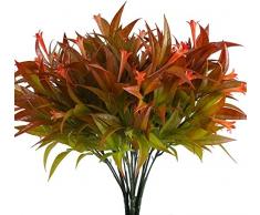 GGISUI 4 Pz Piante Artificiali Arbusti in Plastica Composizioni Cespugli Finti da Piante Finte Primavera per Decorazioni Balcone Giardino Vaso Casa Cucina Ufficio Decori