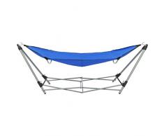 mewmewcat Amaca con Supporto Pieghevole Blu,Amaca da Campeggio Pieghevole con Supporto,Amaca da Giardino Pieghevole