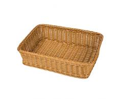Haobing Ceste Rettangolari in Vimini Vintage Cestino Rattan Cestino Picnic per Pane, Frutta, Verdura (30 * 20 * 7cm, Cachi#1)