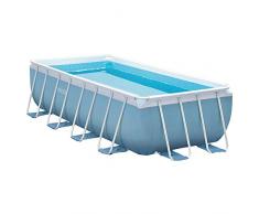 Intex 28318 Piscina Prisma Frame, 488 x 244 x 107 cm, con Pompa Filtro, Scaletta, Telo Base, Copertura