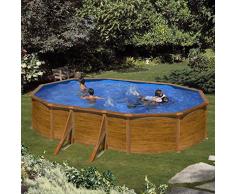 Gre KITPROV503W - Piscina Ovale 4 Rinforzi Laterali Decorazione Legno Dim: 500x300 h 120