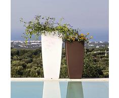 Vaso Agave In Resina Quadrato Grigio H90 40x40Cm