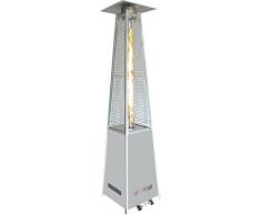 Stufa a Gas da Esterno 48000BTU Stufa a propano a Piramide per Patio con Ruote, riscaldatore a Gas per Riscaldamento Esterno con Coperchio, per terrazze, Giardino di casa e Gazebo (Color : Silver)