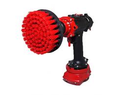 Kornely spazzola professionale per la pulizia - Rigida, rossa, 13 cm. Non graffia le superfici. Adatto per garage, piastrelle per esterni, camino, pulizia dei cerchioni delle auto