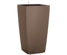 Vaso in Resina per Piante Lechuza Cubico Color 40 Set Completo - NOCE MOSCATA
