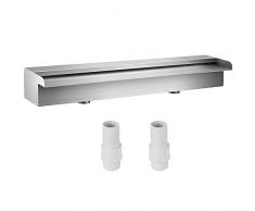 VEVOR Fontana per Piscina a Cascata Acciaio Inossidabile 23,6 x 4,5 x 3,1 Pollici, Fontana a Cascata da Giardino Rettangolare, Fontana Rettangolare per Piscina