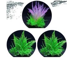 DtosbvOQ 3 Pezzi Piante Acquatiche Finte, Decorazioni per Acquari, Piante Verdi per la Decorazione di Acquari, Piante acquatiche Artificiali Adatte per la Decorazione di Acquari per Lhome Office