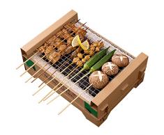 Griglia usa e getta, griglia a carbone per barbecue usa e getta, set di griglia per esterni riciclabile portatile per feste in giardino in campeggio, dura 2 ore