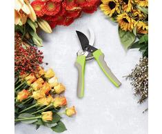 relaxdays Troncarami, Forbici Taglienti per Rose, Alberi da Frutta, Cesoia per Rami & Fiori, L: 23 cm, Verde/Grigio
