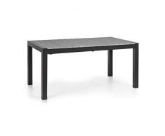 blumfeldt Menorca Expand - Tavolo da Giardino Allungabile, Materiali: Alluminio/Polywood, Rivestito a Polveri, Piedi Regolabili, Superficie Massima: 213 x 95 cm, Antracite